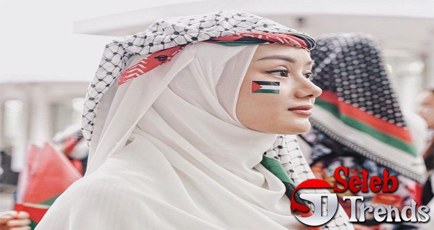 Dinda Hauw Ikut Turun Aksi Bela Palestina Di Monas